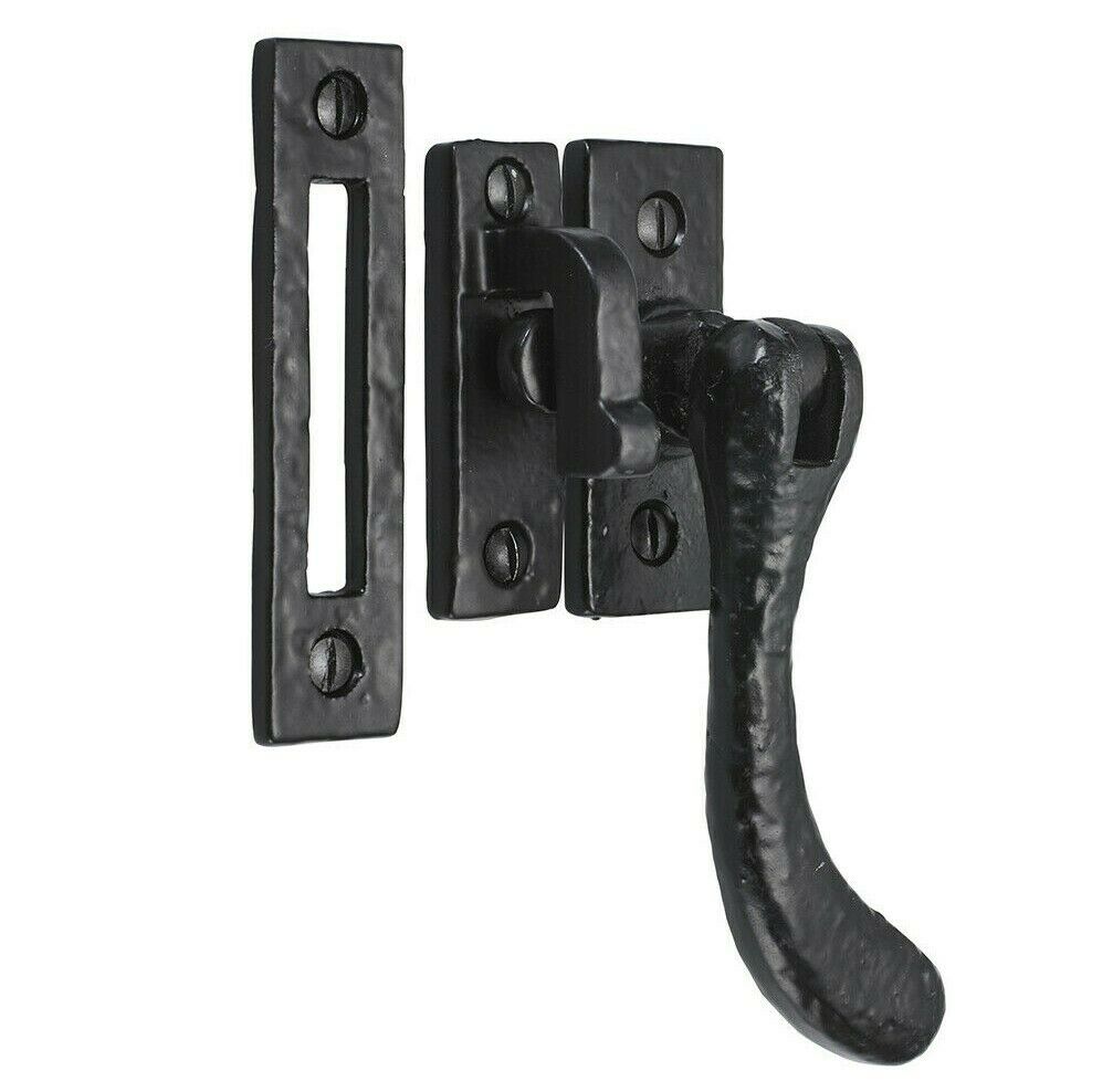 Black Antique Bulb Tip Hook & Mortice Window Fastener.