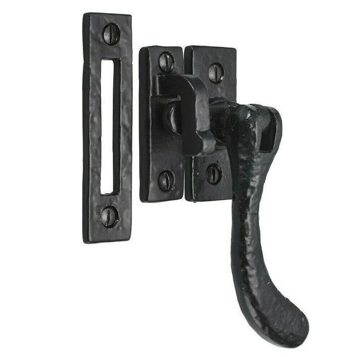 Black Antique Bulb Tip Hook & Mortice Window Fastener.