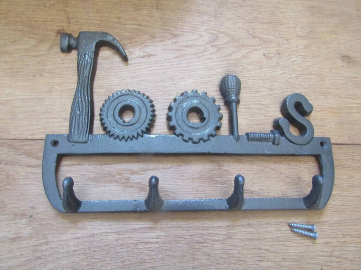 Tools Key Hanger Hook Rail Antique Iron.