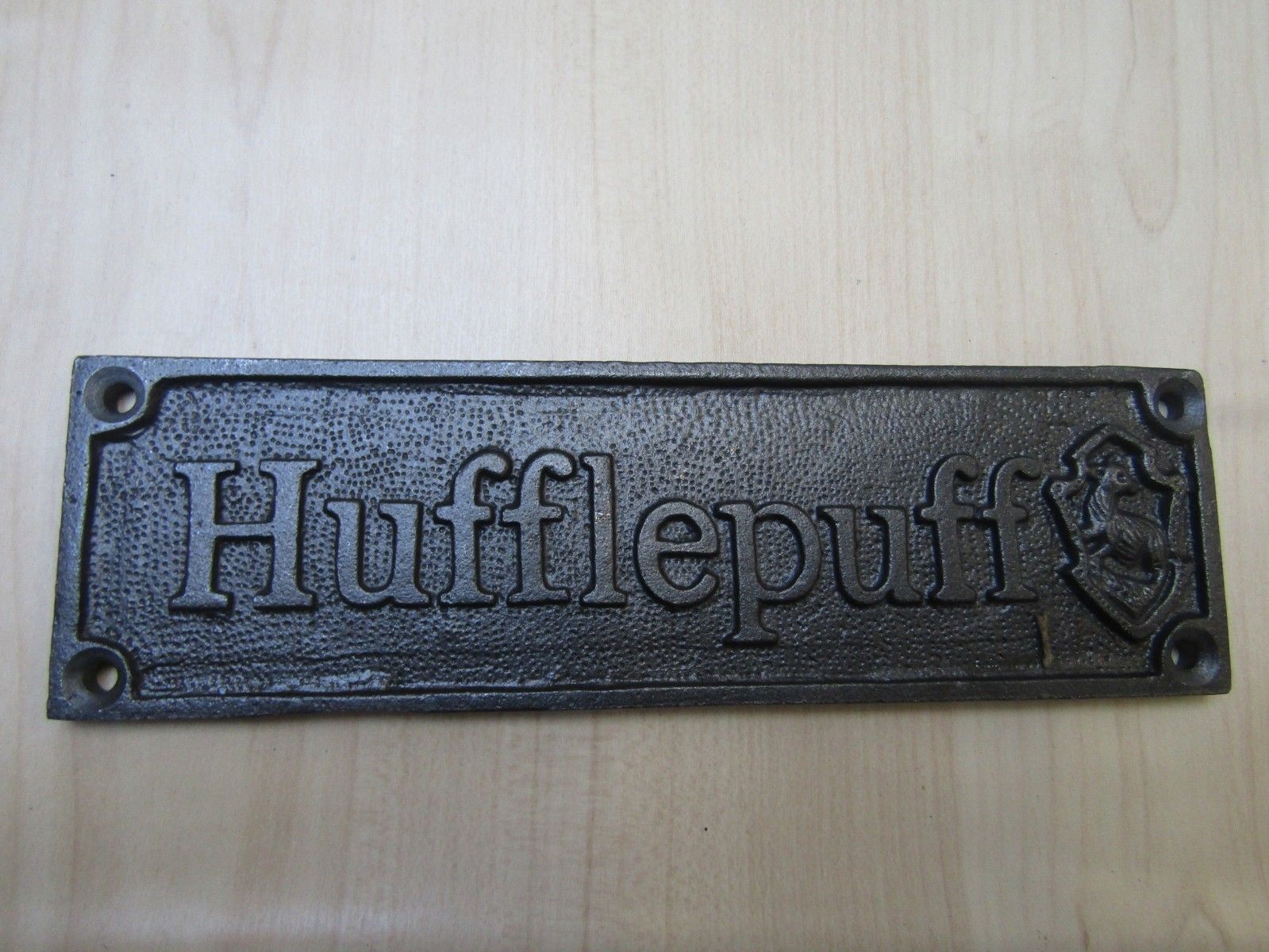 Cast Iron Hufflepuff Plaque.