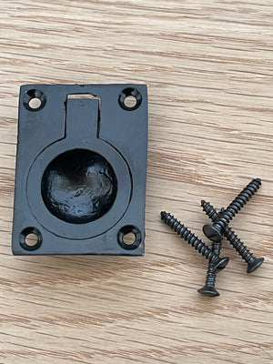 Small Rectangular Ring Pull Black Antique.