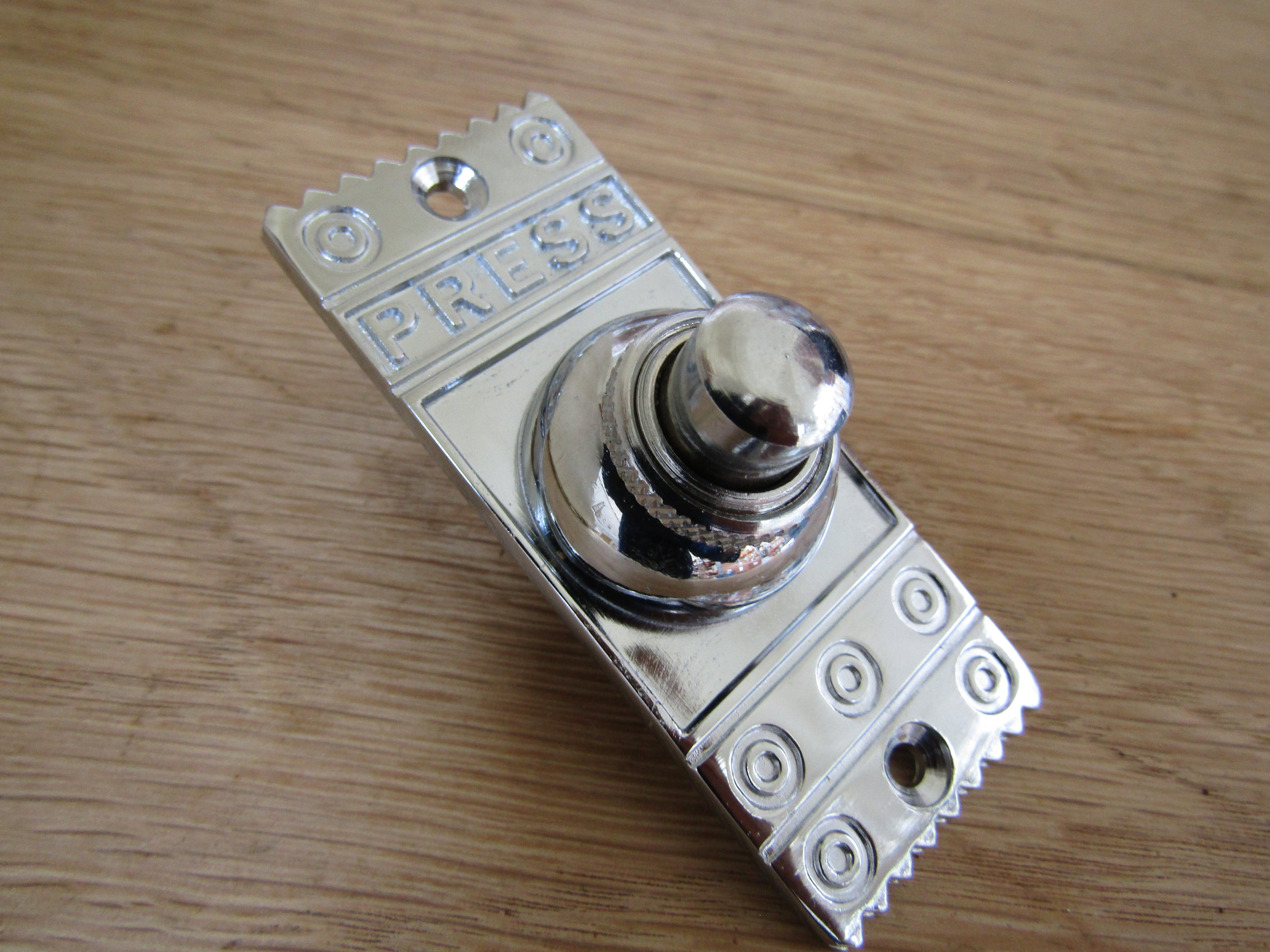 Decorative Bell Push Polished Chrome.