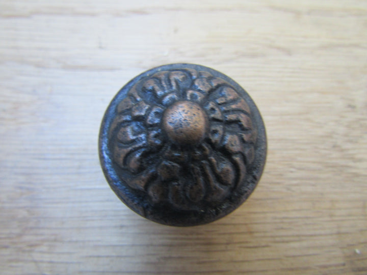 Inca Cupboard Knob Pull Handle Antique Copper.