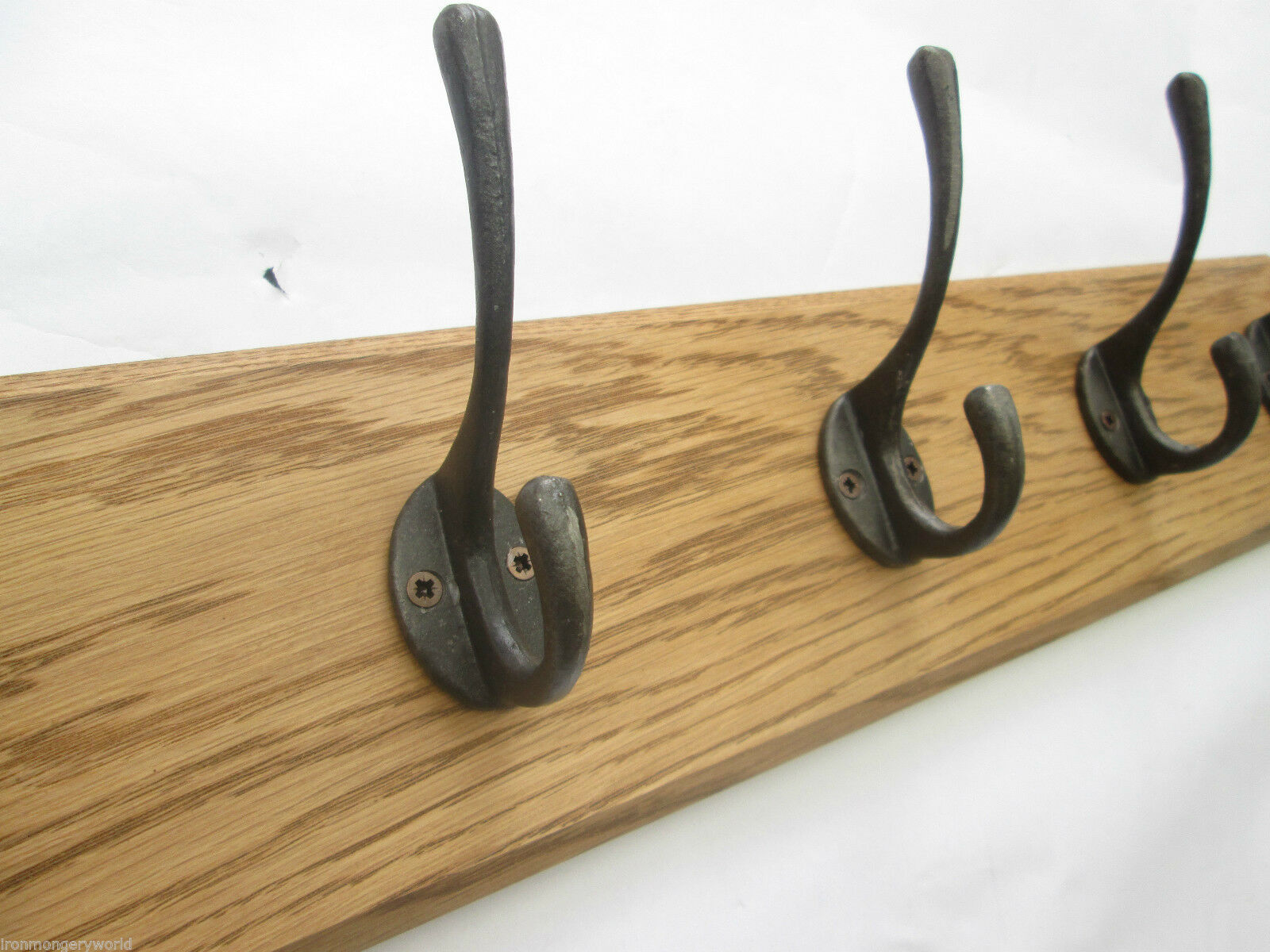 Antique Iron Industrial 8 Hook Coat Rail 88cm.