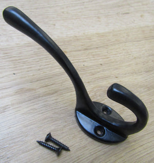 Pack Of 5 Industrial Coat Hooks Black Antique.