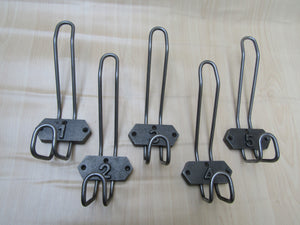 Pack Of 5 Numbered Wire Industrial School Coat Hooks.