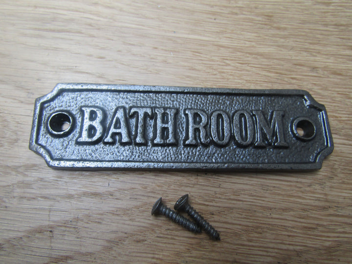 Cast Iron Bathroom Plaque.