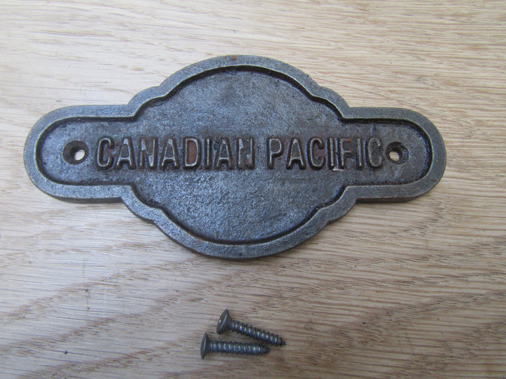 Cast Iron Canadian Pacific Plaque.