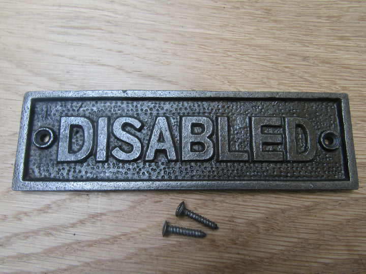 Cast Iron Disabled Plaque.