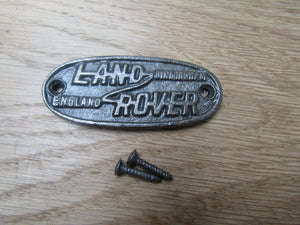Cast Iron Land Rover Plaque.