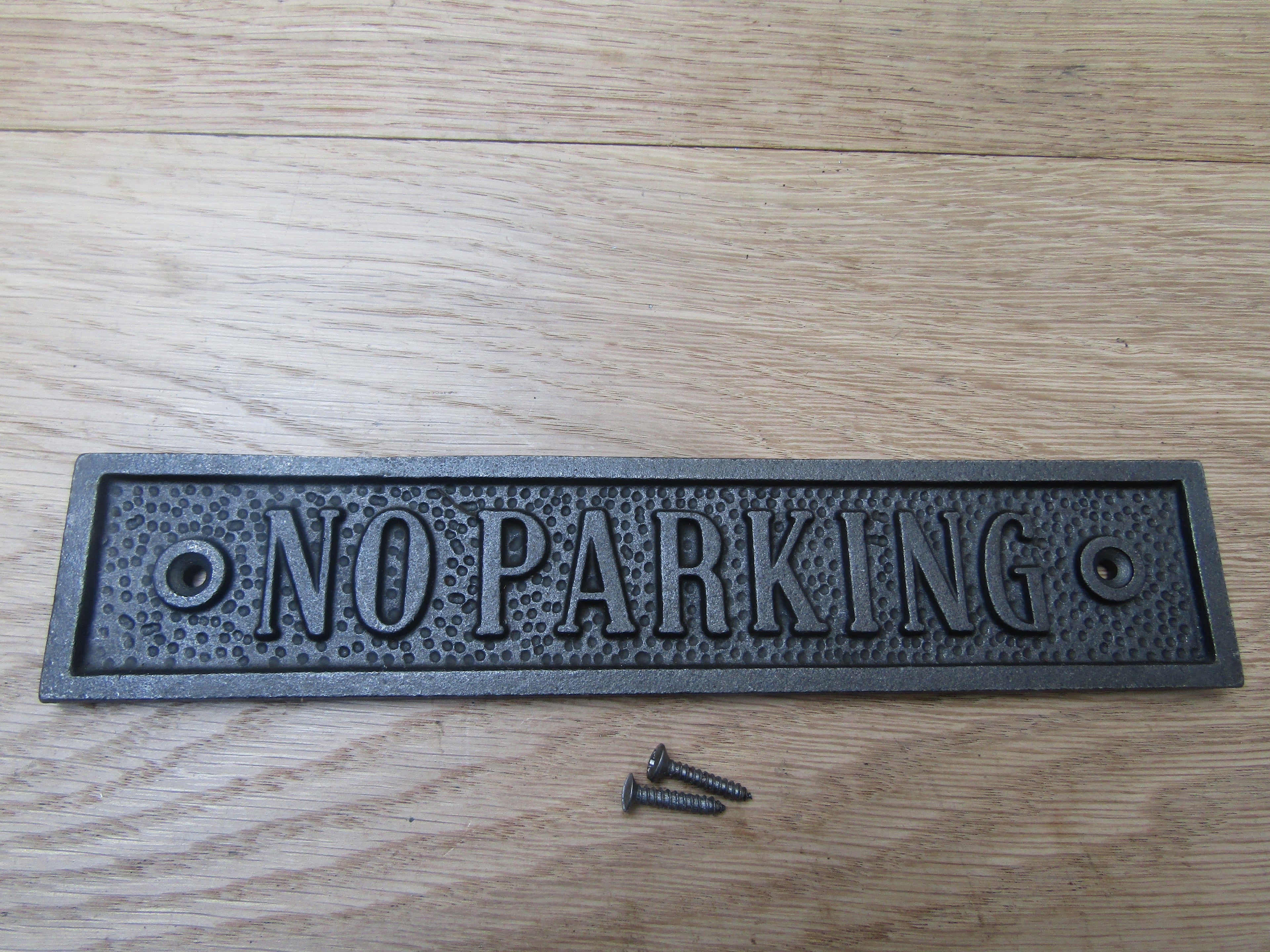 Cast Iron No Parking Plaque.