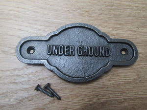 Cast Iron Underground Plaque.