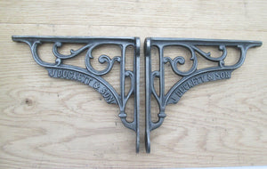 Pair Of J Duckett Shelf Brackets Antique Iron 7inch.