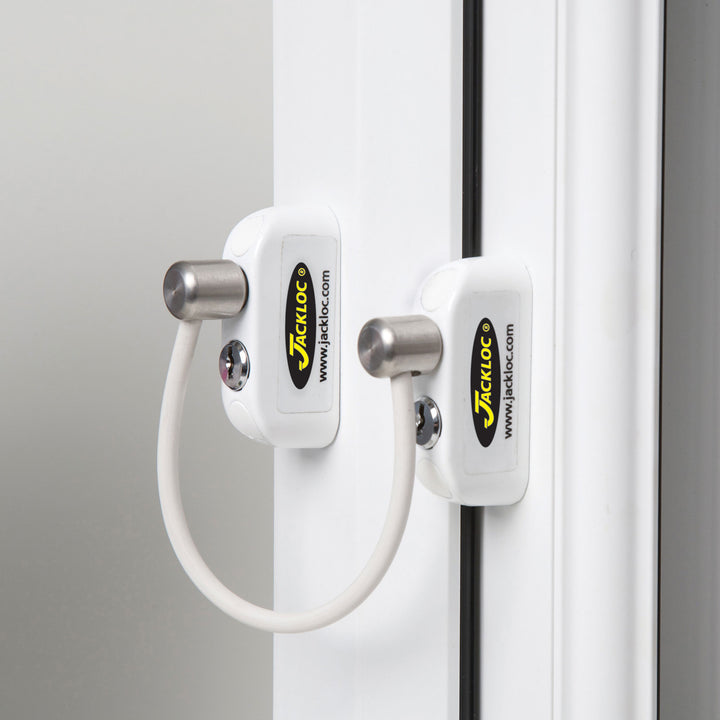Jackloc Pro-5 Duo Key Lockable Window Safety Lock White.