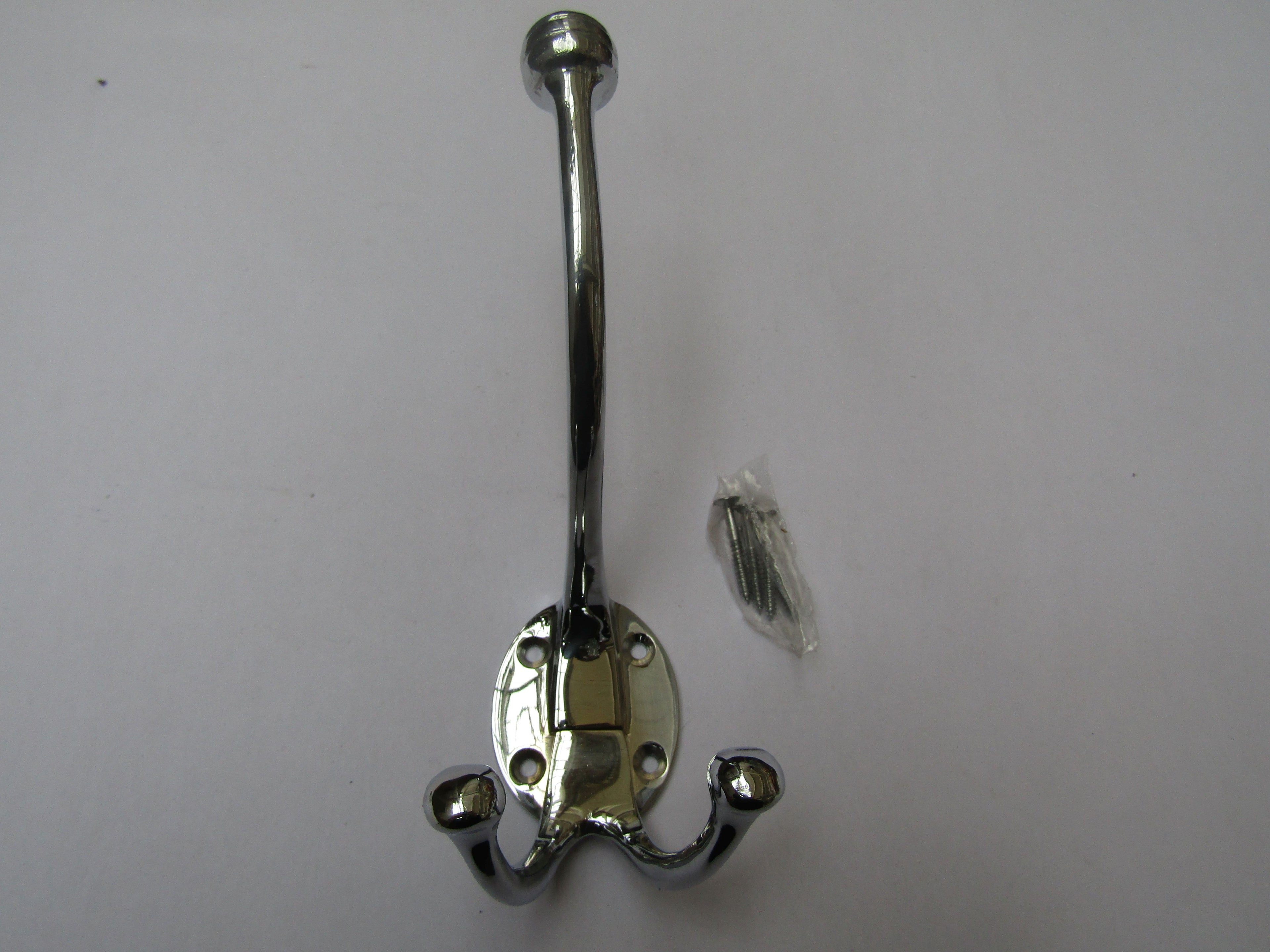 Jumbo Triple Coat Hook Polished Chrome.