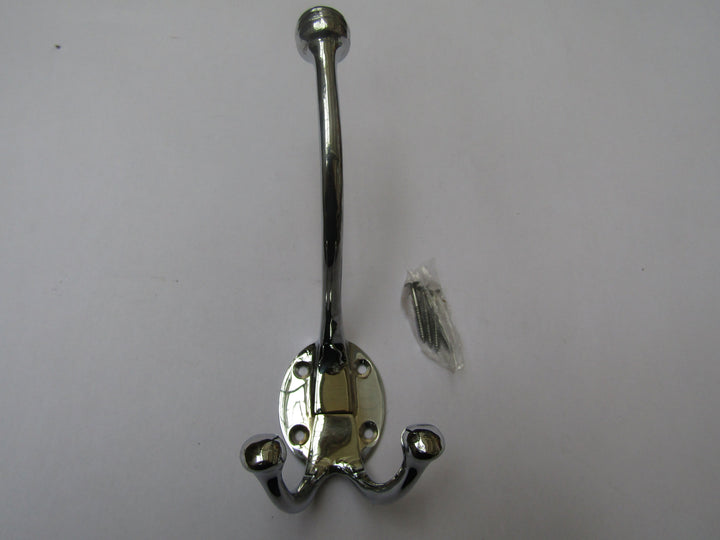 Jumbo Triple Coat Hook Polished Chrome.