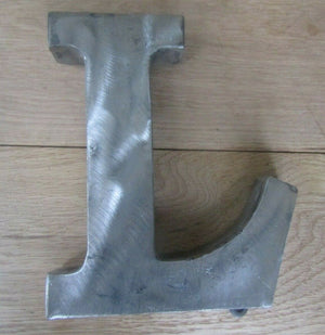 8inch Large Rustic Steel Letter L.