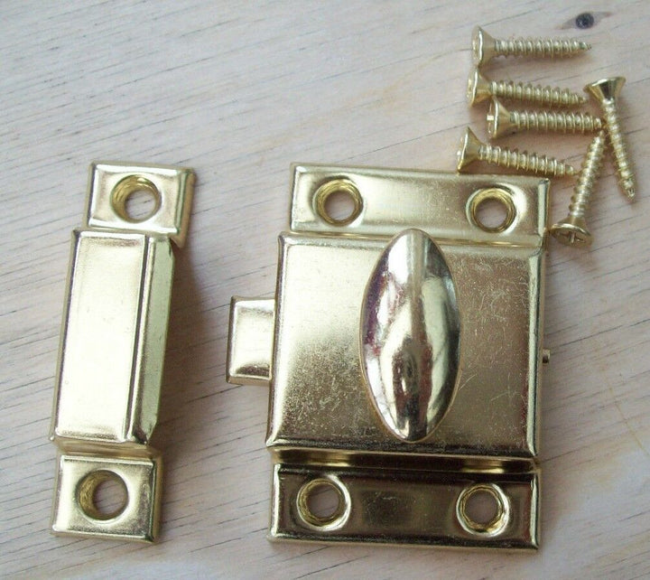 Large Steel cupboard catch 55mm Brass.