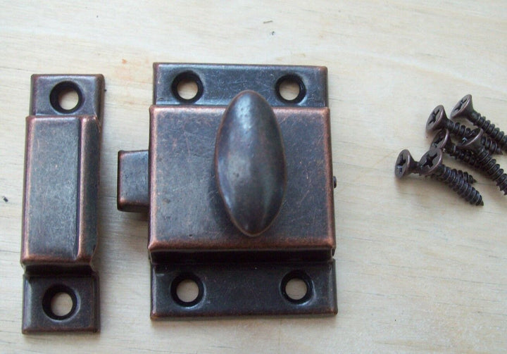 Large Steel cupboard catch 55mm Antique Copper.