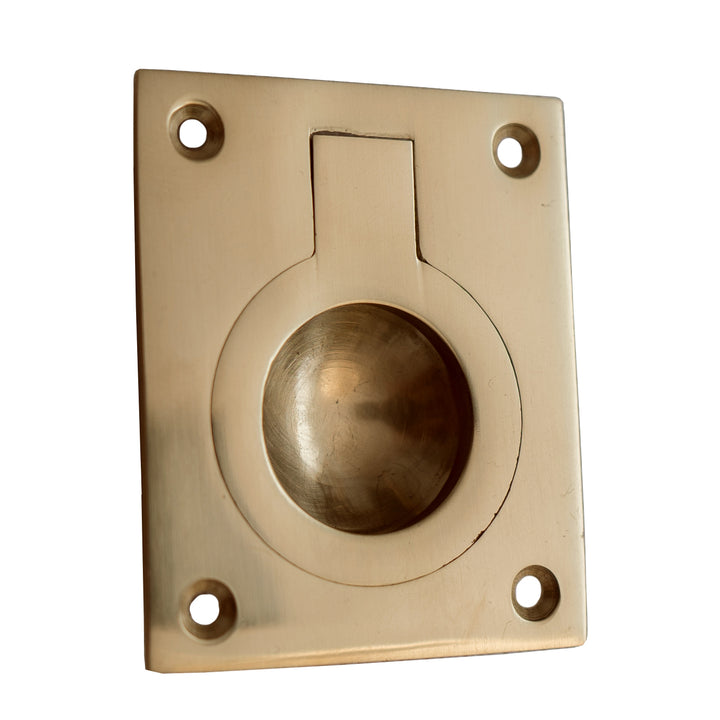 Large Rectangular Ring Pull Polished Brass.