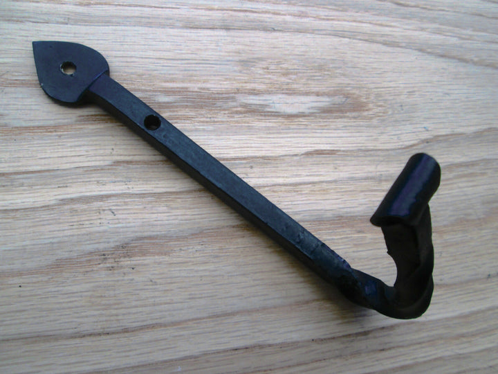 Large Twisted Utility Hand Forged Hook black wax.