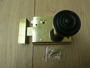 4inch Rim Latch Brass & Bun Rimmed Ebony + Brass Set.