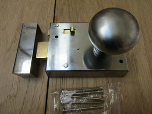 4inch Rim Latch Satin Chrome & Victorian Rim Satin Chrome Set.