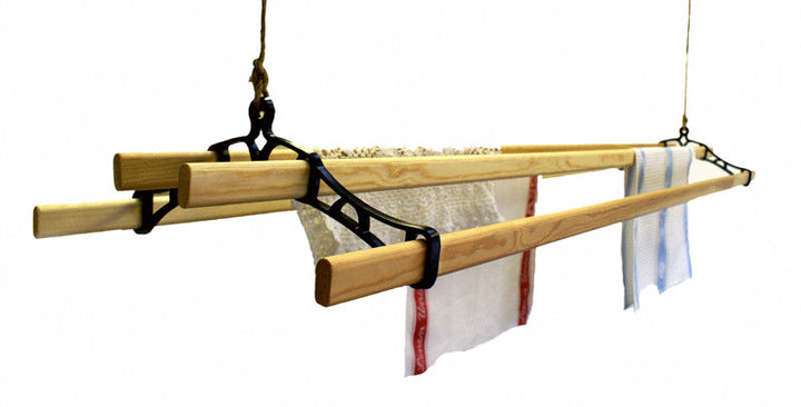 4 Lath Victorian Black Ceiling Airer 1.8m.