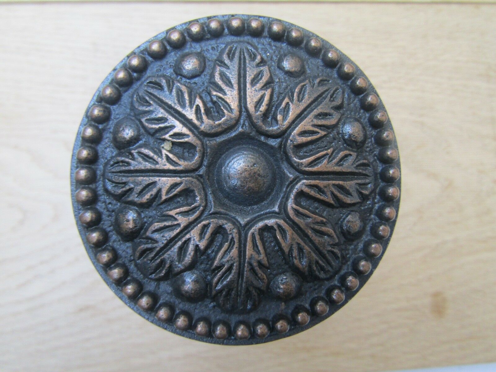 Leaf Curtain Hold back Antique Copper.