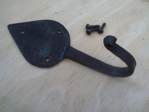 Leaf Spear Large Hand Forged Hook black wax.