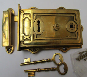 Solid Brass Construction Left Hand Davenport Lock Brass.