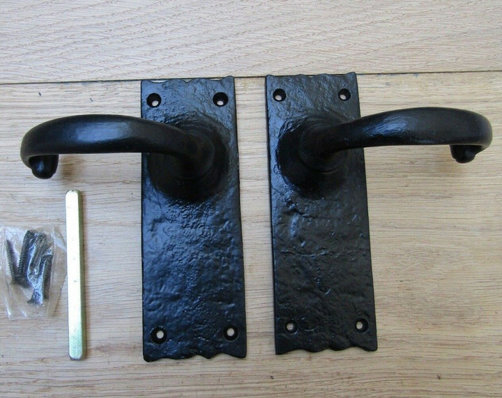 Pair Of Lever Latch Merlin Handles Black Antique.