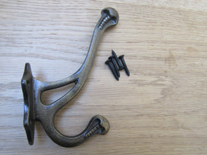 Lincoln Coat Hook Antique Brass.