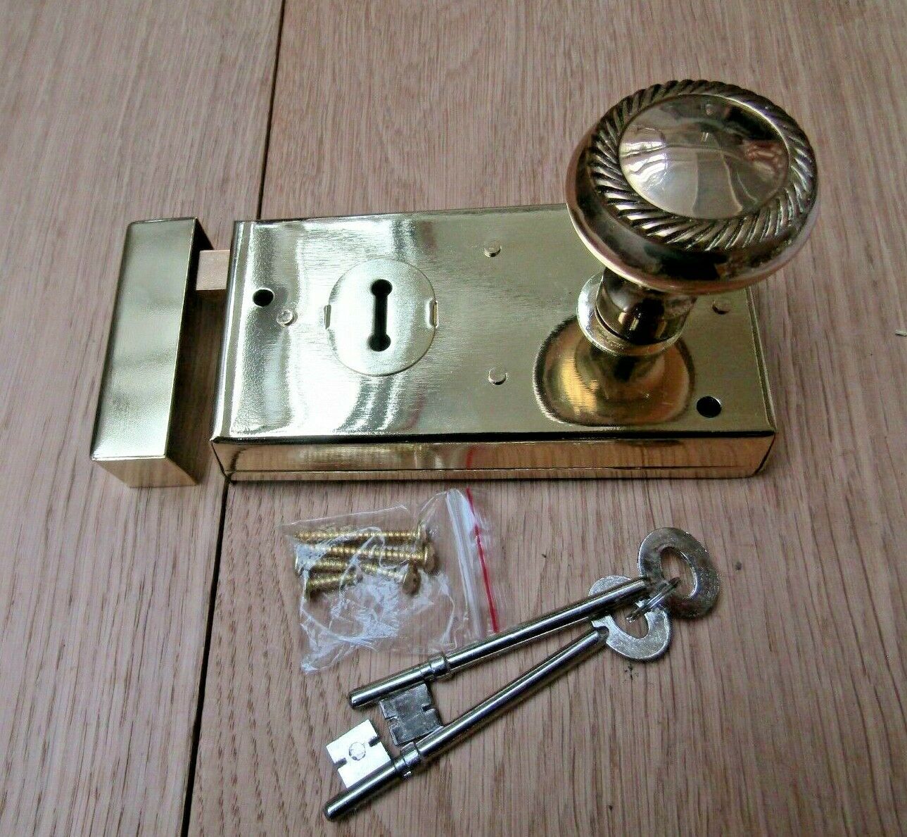 5.5inch Rim Lock Brass & Georgian Rim Brass Set.