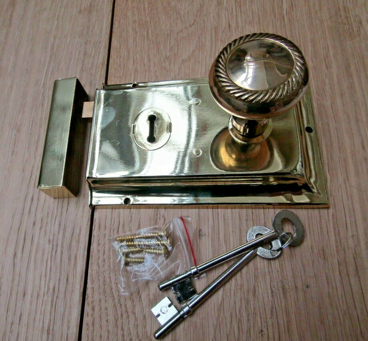 6inch Rim Lock Brass & Georgian Rim Brass Set.