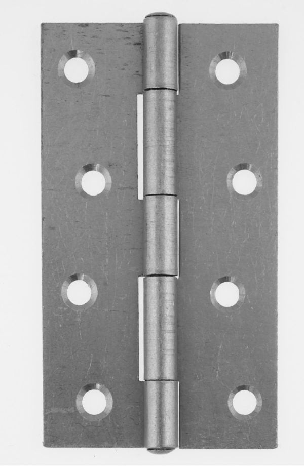 Steel Narrow Pattern Fixed Pin Butt Hinge Satin Chrome Pack of 2