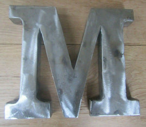 8inch Large Rustic Steel Letter M.