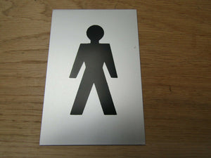 6inch Satin Aluminium Male Door Sign.