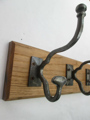 Antique Iron Malvern 2 Hook Coat Rail 27cm.
