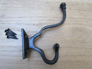 Pack Of 5 Malvern Coat Hooks Black Antique.