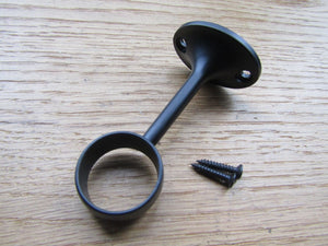 Matte Black Retro Wardrobe Fittings Centre Bracket 25mm.
