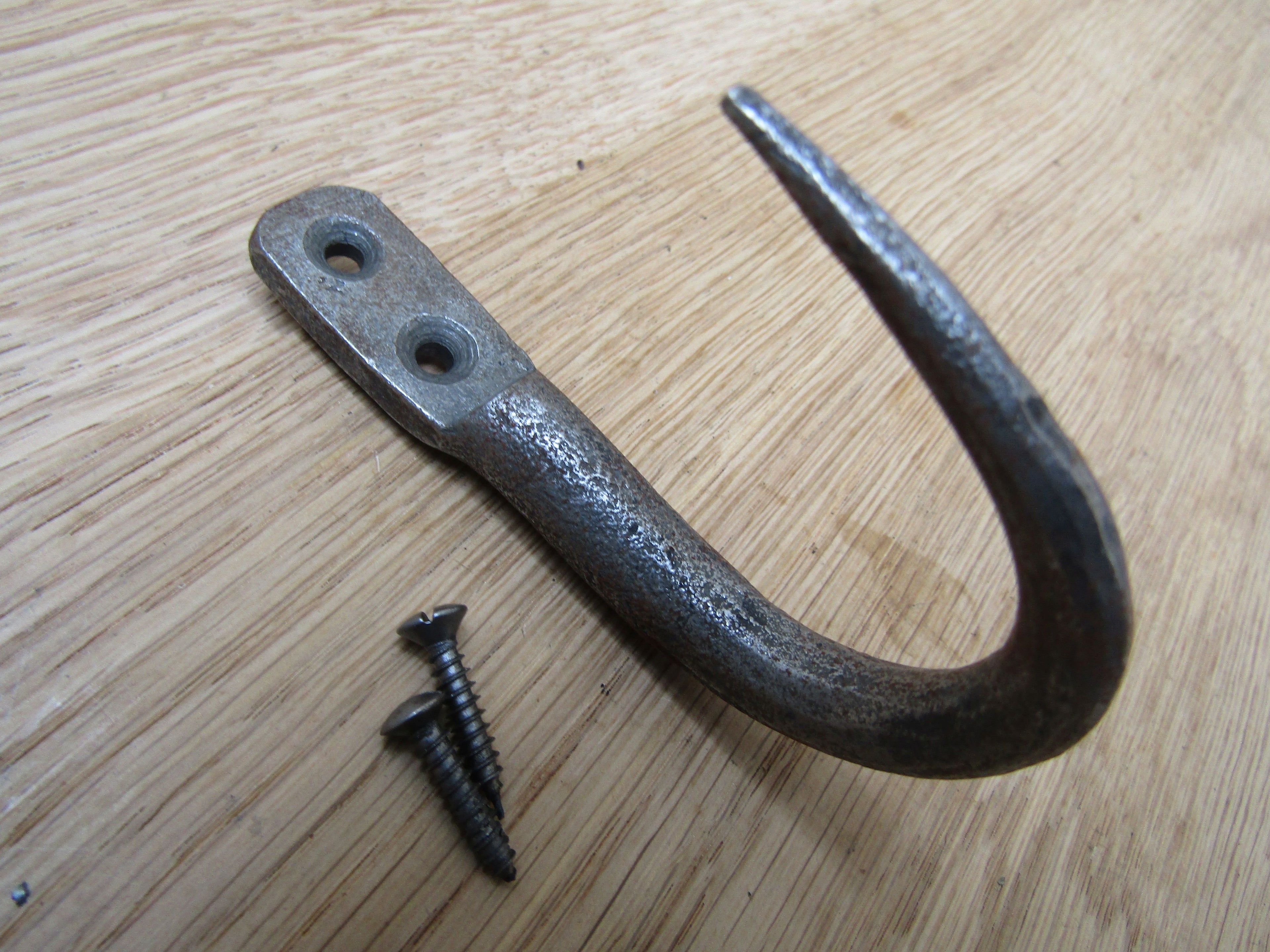 J butchers Meat Hand Forged Hook Large Antique Iron.