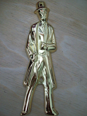 Steel Mens Door Sign Brass.