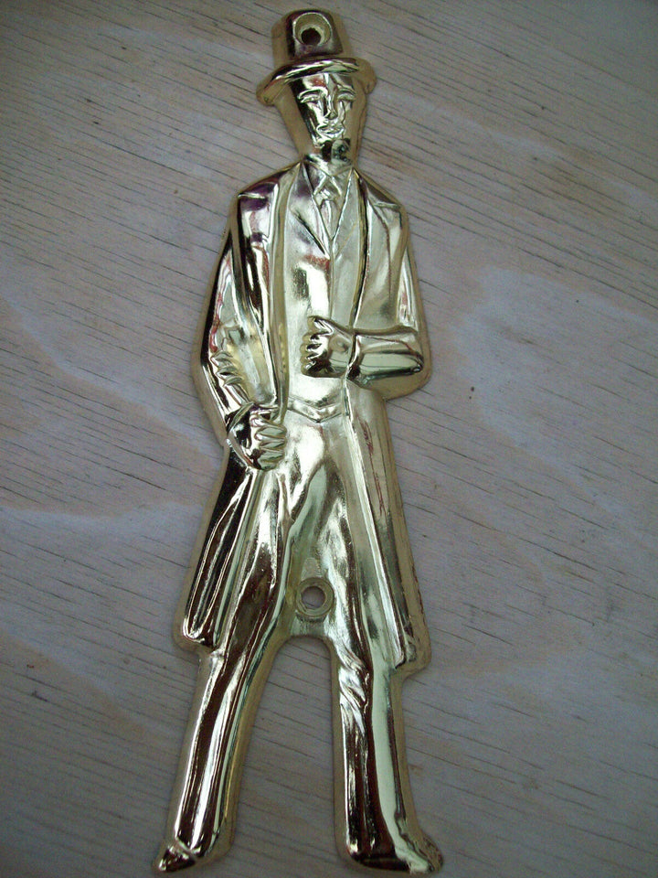 Steel Mens Door Sign Brass.