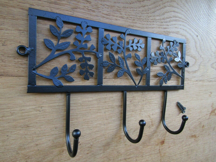 3 Leaf Hook Rail Black Antique.