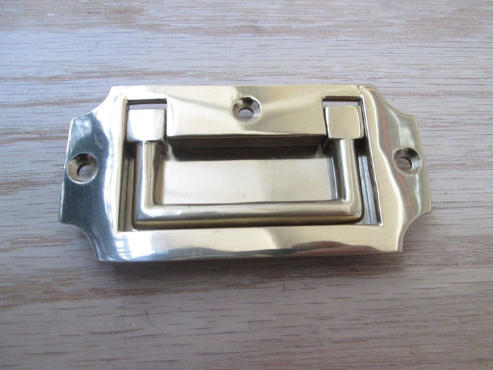 Military Flush Chest handle Polished Brass.