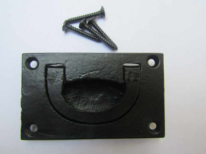 3inch Small Campaign Chest Handle Black Antique.