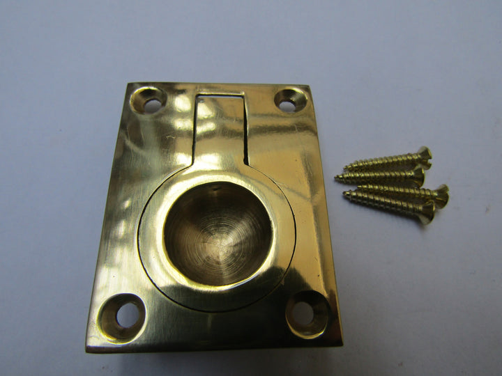 Small Rectangular Ring Pull Polished Brass.