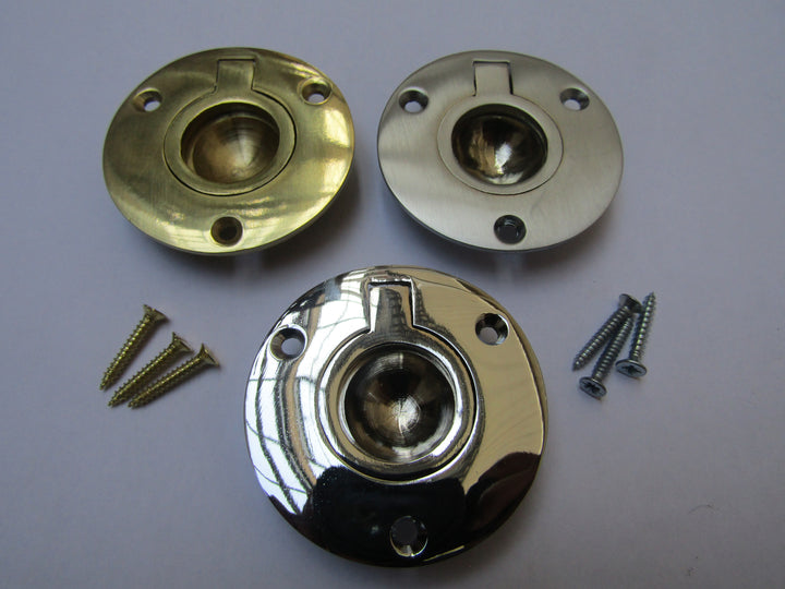 38mm Round Small Ring Pull Polished Brass.