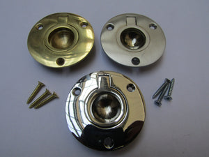 50mm Round Large Ring Pull Satin Chrome.